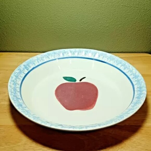 Apple Pie Pan Plate Treasure Craft Pottery Orchard Lane Rare Vintage Excellent - Picture 3 of 5